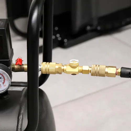 Vista 6 de TAISHER 2 piezas de latón compresor de aire accesorios herramienta de control, válvula reguladora de flujo de aire en línea 1/4 "NPT macho x 1/4