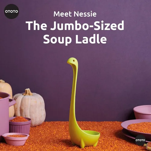 Vista 3 de OTOTO El Cazo de Sopa Original Nessie - Divertidos Gadgets de Cocina, Diseño del Lago Ness, Regalos de Cocina para Mamá - Útiles de Cocina Lindos