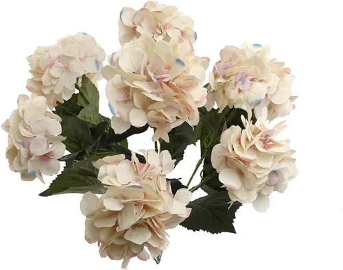 Vista 12 de Larksilk Arbusto artificial beige de la hortensia, flores al aire libre