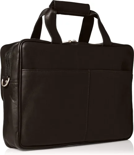 Vista 2 de Piel Leather Maletín delgado con cremallera superior, Negro -, Maletín delgado con cremallera superior