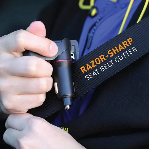 Vista 3 de The Punisher Stinger - Cargador USB para automóvil, herramienta de escape de emergencia, dispositivo de rescate EDC, interruptor de ventana
