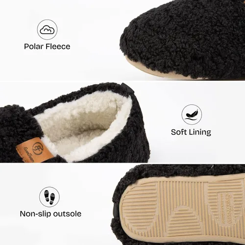 Vista 4 de EverFoams Pantuflas suaves y rizadas para mujer, de espuma viscoelástica, ligeras, cómodas, con forro polar