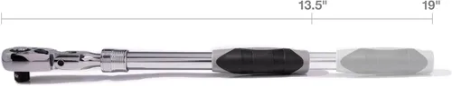 Vista 6 de Steelman Pro Trinquete de cabeza flexible extensible de accionamiento de 1/2 pulgada de 72 dientes (13.5-19 pulgadas de longitud), acero