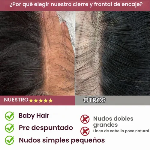 Vista 6 de 13x4 Frontal de encaje ondulado del cuerpo, frontal de encaje suizo transparente HD invisible prearrancado con cabello de nacimiento de grado 12A