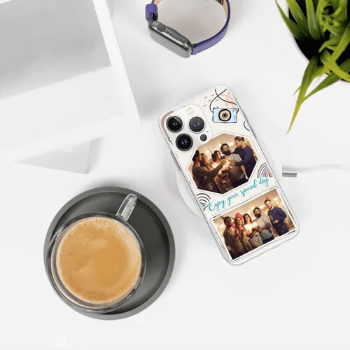 Vista 6 de CUBICER Fundas personalizadas para teléfono con foto personalizada de cumpleaños, a prueba de golpes, texto personal, funda transparente, regalos