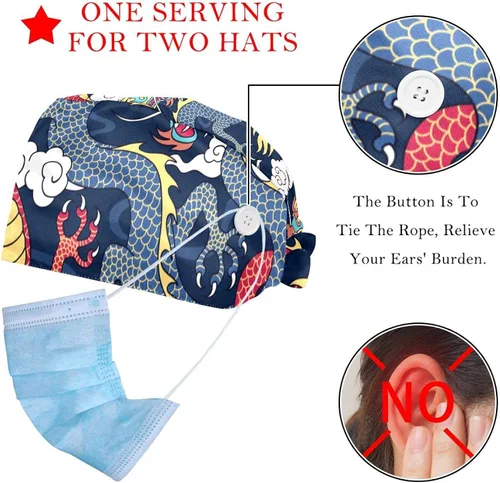 Vista 2 de Paquete de 2 gorras ajustables con diseño de dinosaurio, color azul marino