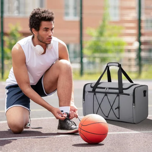Vista 8 de Bolsa de lona para tenis para viajes, Gris