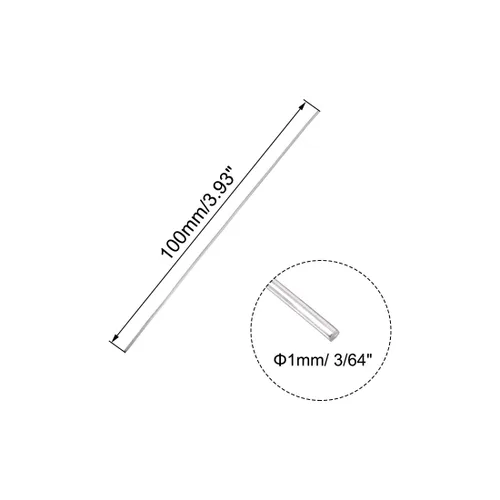 Vista 2 de uxcell Varilla redonda sólida de acero inoxidable 304 de 0.039 in x 3.937 in para manualidades de bricolaje - 2 piezas
