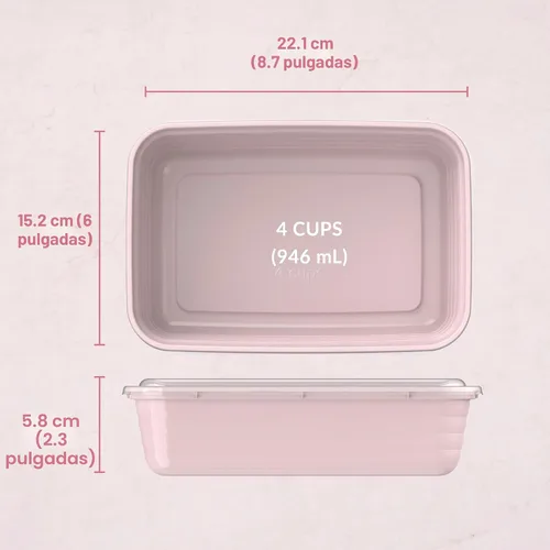 Vista 7 de Bentgo - 20 recipientes de 1 compartimento ligeros, duraderos, reutilizables, sin BPA, aptos para microondas, congelador, lavavajillas, color rosa
