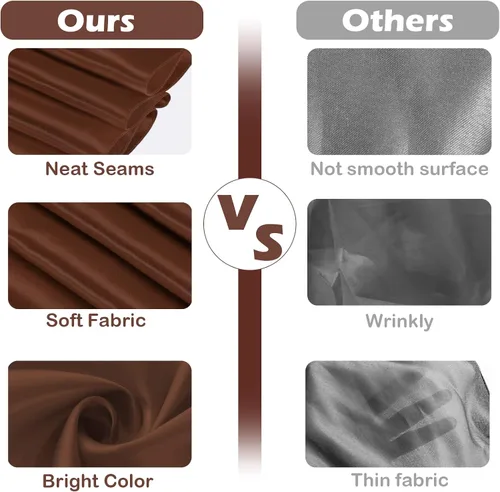 Vista 2 de Juego de 10 caminos de mesa satinados color marrón chocolate de 12 x 108 pulgadas de largo Premium Satin Table Runner, Smooth Silk Fabric