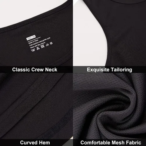 Vista 6 de Mlgaril Camiseta sin mangas para hombre, de secado rápido, para gimnasio, ligera, transpirable, para entrenamiento, fisicoculturismo, fitness