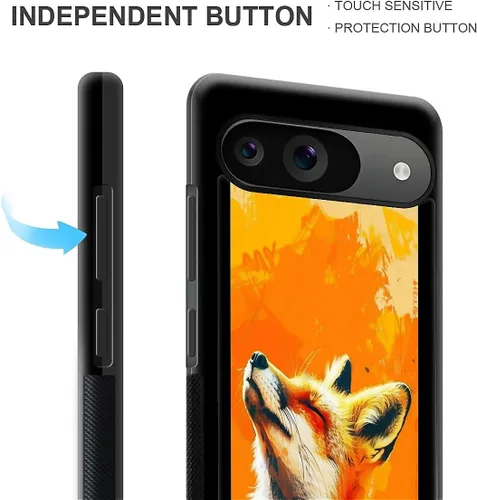 Vista 1553 de Compatible con Google Pixel 4A 5G Mobile Case Creative Acrylic Panel trasero Silicona Protección Grip especialmente diseñado para Google Pixel 4A 5G