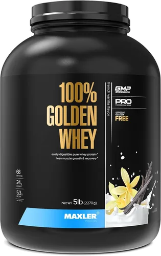 Vista 28 de Maxler Proteína de suero de leche 100% dorada, 0.94 onzas de proteína por porción, proteína de suero en polvo para antes del entrenamiento