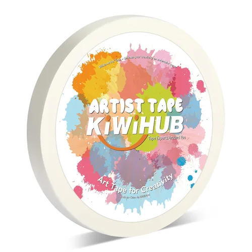 Vista 8 de Paquete de 2 cintas blancas de artista para papel de acuarela, cinta adhesiva de arte blanca para dibujar pintura, lienzo, enmarcado, sin ácidos