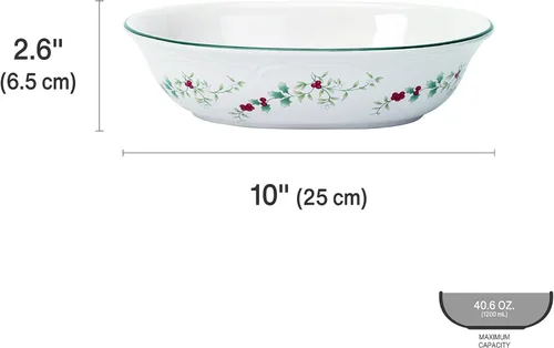 Vista 3 de Pfaltzgraff Winterberry Cuenco Ovalado para Verduras, 1.5 cuarto, Surtido
