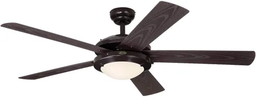 Vista 7 de Ventilador Westinghouse Lighting Comet de techo, para interiores y exteriores, con luz Negro mate