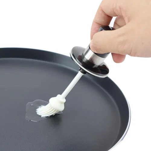 Vista 2 de EIKS Botella de aceite con cepillo de silicona para cocinar barbacoa cocina