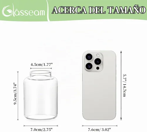Vista 6 de Glasseam Juego de 6 jarrones de cristal para centros de mesa, modernos jarrones pequeños para el hogar, estante de mesa, decoración de fiesta