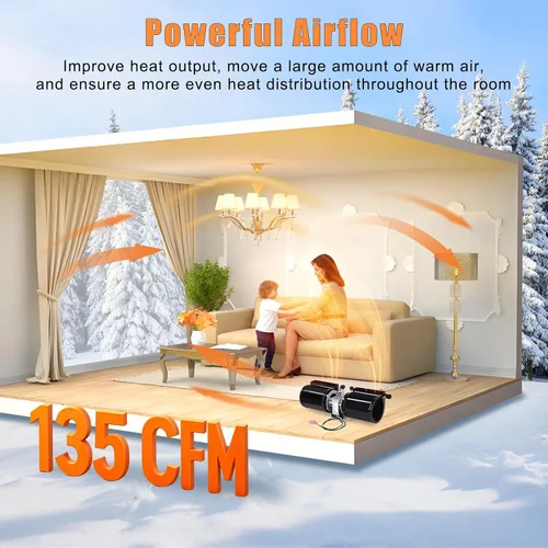 Vista 7 de Criditpid 910-157/P - Kit de ventilador de chimenea para insertos de chimenea Regency y estufa de leña, Hampton HI300, Osburn, chimeneas Valley