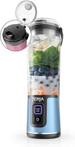 Vista 17 de Ninja Blast Batidora portátil, inalámbrica, recipiente de 18 onzas, menta