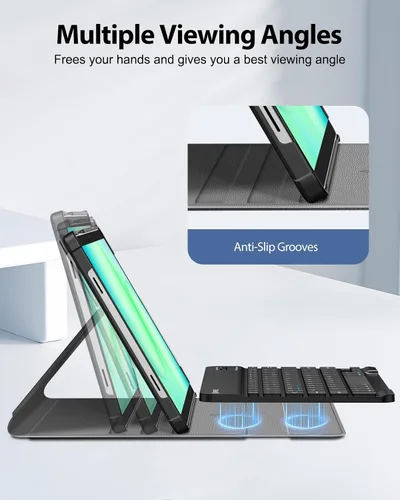 Vista 3 de FINTIE Funda con teclado para Samsung Galaxy Tab A11 Plus/A9 Plus 11'', color negro 3 ángulos de visión, teclado Bluetooth desmontable, batería