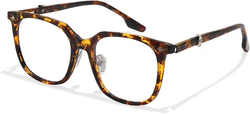 Vista 7 de Chicid Gafas cuadradas de gran tamaño con bloqueo de luz azul para mujeres Marco verde A01/lente transparente