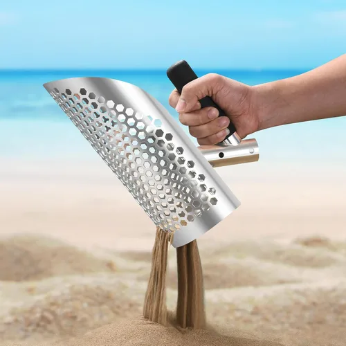 Vista 2 de GADFISH Pala de Arena para Detección de Metales, Pala de Arena para Detectores de Metales de Playa de Servicio Pesado, Herramienta de Detección
