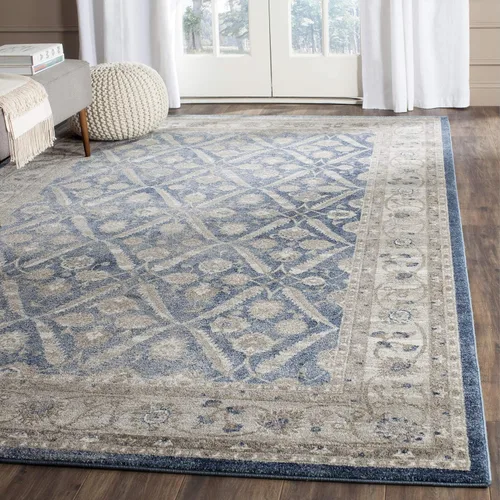 Vista 16 de SAFAVIEH Colección Sofia Alfombra de Pasillo - 66 cm x 183 cm, Azul y Beige, Diseño Oriental Vintage Desgastado, No Desprende Pelusa y Fácil
