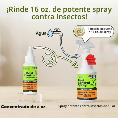 Vista 3 de Nature's Dome Spray concentrado de control de plagas de 2 onzas Spray de insectos y hormigas – Cada botella hace 16 onzas Spray de insectos