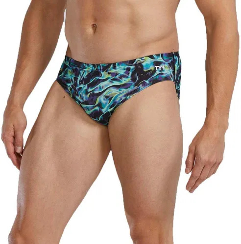 Vista 29 de TYR Men's Durafast Elite Racer Brief Swimsuit Negro
