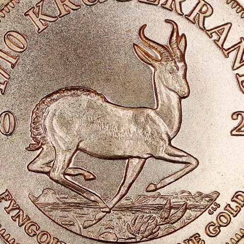 Vista 4 de Moneda Krugerrand de Oro Sudafricano de 1/10 oz 2025 Brillante Sin Circular con Certificado de Autenticidad 1/10 Rand BU Brilliant Uncirculated