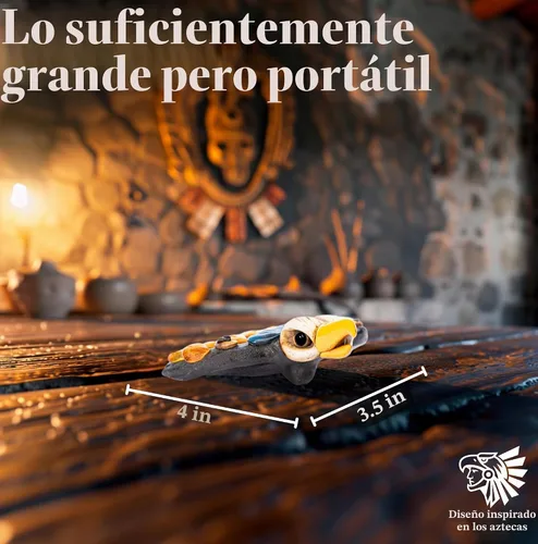 Vista 5 de Silbato Azteca Silbato Azteca Águila de Barro Hecho en México - Silbato de la Muerte - Silbato de pájaro de arcilla con sonido de águila cantante