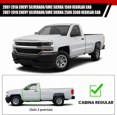 Vista 2 de Estribos laterales regulares de 6 pulgadas compatibles con Chevy Silverado/GMC Sierra 1500 2007-2018; 2007-2019 2500/3500 Barras de estribo