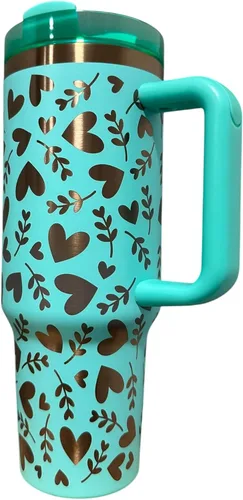 Vista 6 de Botella de agua de acero inoxidable de 40 oz taza Longhorn Bottle Bull Tumbler Cow Gift Western Water Bottle Cup (24oz Cream(90)-Longhorn (D35))