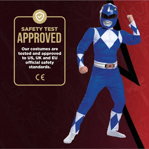 Vista 7 de Disfraz de Rangers azul para niños de Power Rangers