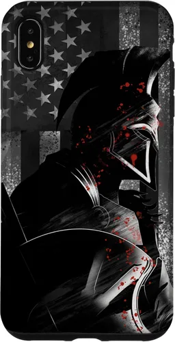 Vista 11 de Funda patriótica para iPhone 16 con bandera de Estados Unidos Spartan Warrior griego antiguo