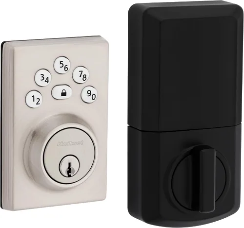 Vista 10 de Kwikset Powerbolt 240 Pestillo Electrónico Contemporáneo con Teclado de 5 Botones Negro Mate para Puerta, con Entrada sin Llave Conveniente, Códigos