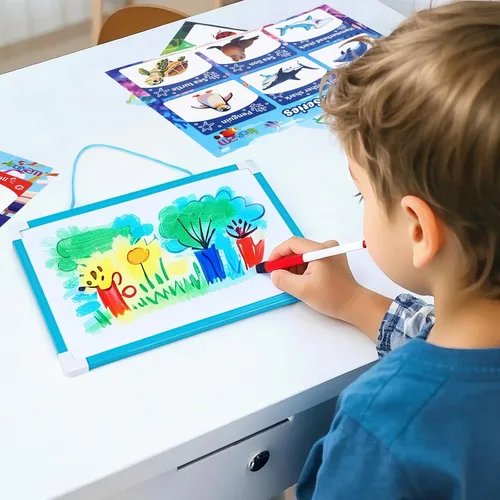 Vista 5 de Juguetes de clasificación para niños de 3 a 5 años, 7 juegos temáticos a juego con pizarra blanca magnética, motricidad fina Montessori y práctica