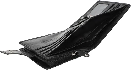 Vista 4 de STARHIDE Cartera de cuero real con cierre RFID para hombre 1180