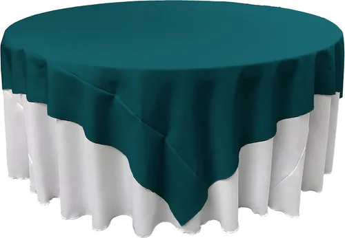 Vista 74 de LA Linen. Mantel cuadrado de popelina de poliéster