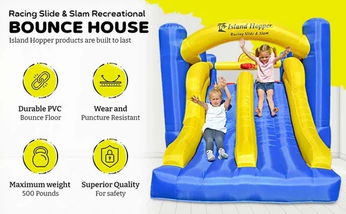 Vista 2 de Island Hopper, casa recreativa para saltar con tobogán
