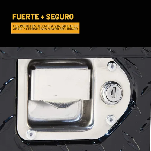 Vista 3 de Caja de herramientas para camioneta Northern Tool de perfil bajo, cruzada, con tapa única - Aluminio, negro brillante, cierres de paleta, 69