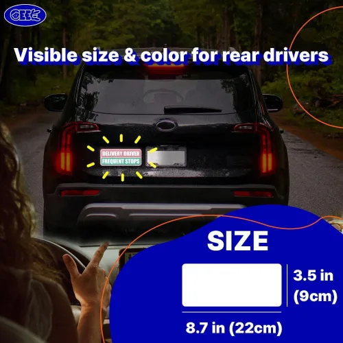Vista 6 de GEEKBEAR Delivery Driver Frequent Stops - Imán para automóvil, colorido, reflectante, resistente a la intemperie, rectangular, 8.7 x 3.5 pulgadas