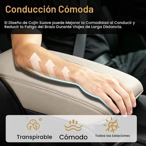 Vista 7 de AOMSAZTO Fundas de reposabrazos para Toyota RAV4 2013-2018 Beige