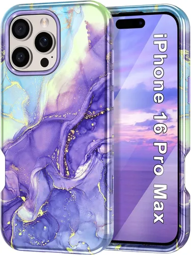 Vista 19 de Btscase Funda para iPhone 16 (2024), [probada en caídas de grado militar] Diseño de patrón de mármol delgado, resistente, a prueba de golpes