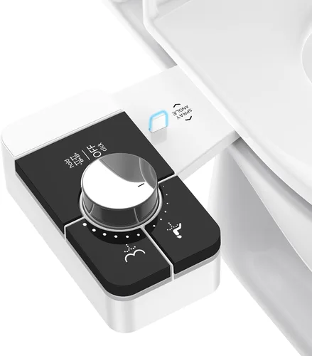 Vista 8 de Accesorio de bidé mejorado para asiento de inodoro, boquilla doble de ángulo ajustable, autolimpieza, accesorio de bidé no eléctrico para lavado