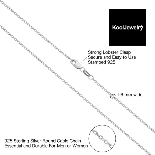 Vista 8 de Kooljewelry Collar de plata de ley u oro amarillo sobre plata de ley para mujer (0.047 in, 0.063 in o 0.083 in)