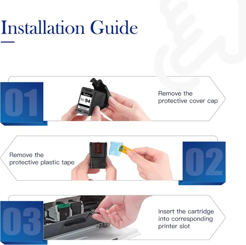 Vista 2 de Valuetoner Cartuchos de tinta remanufacturados de repuesto para HP 94 y 95 C9354BN C8765WN C8766WN para Officejet 150 100 H470 9800 7310 7210