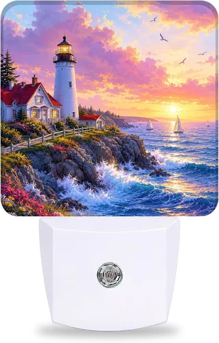 Vista 16 de Wildflower Meadow Garden Plug in Night Light - Botanical Floral Nature Decorative Accent Light, Dusk to Dawn LED Night Light with Light Sensor for