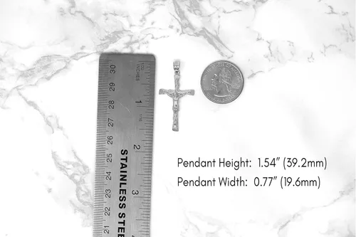 Vista 2 de Colgante de plata de ley Jesús en la cruz Crucifijo texturizado